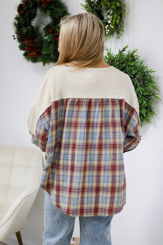 Mixing It Up Waffle Knit Top