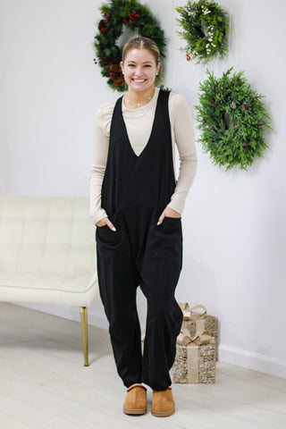 On Repeat Baggy Jumpsuit in Black