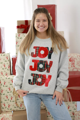 Plaid Joy Joy Joy Sweatshirt