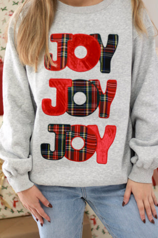 Plaid Joy Joy Joy Sweatshirt