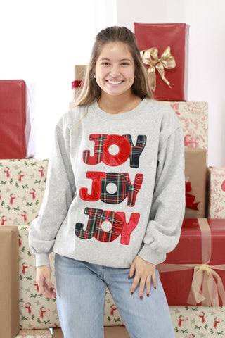 Plaid Joy Joy Joy Sweatshirt