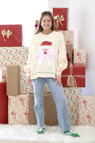 Santa's Tied in a Bow Sweatshirt
