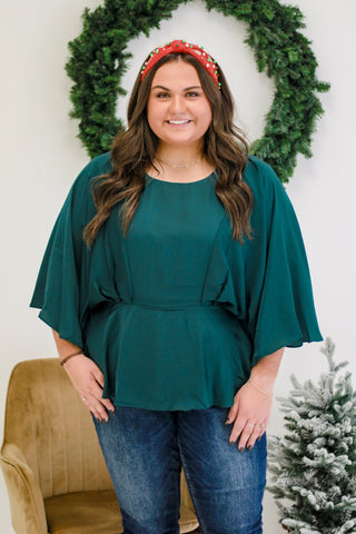 Perfect for Me Hunter Green Blouse