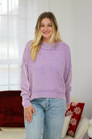 Wound Tight Oversized Sweater in Lavender
