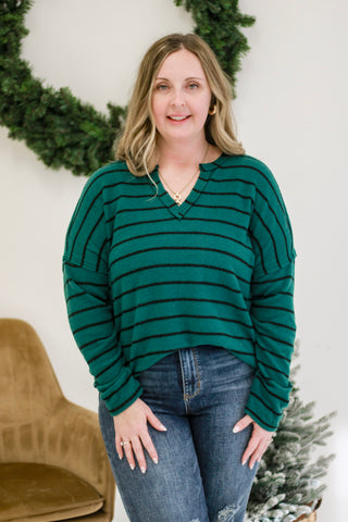 Green with Envy Striped Top