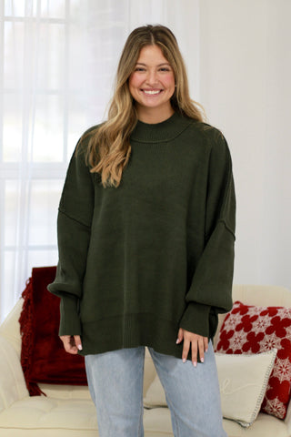 The Way I See It Sweater in Dark Olive