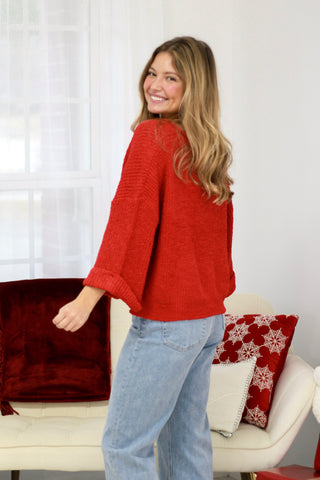 Let It Be Sweater in Red