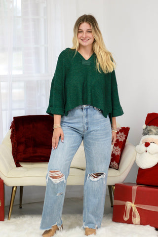 Let It Be Sweater in Dark Green