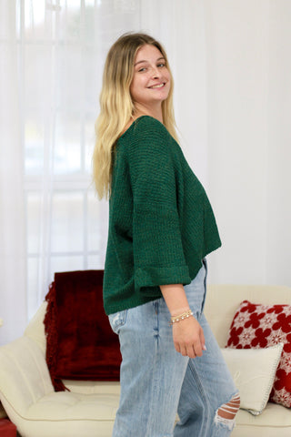 Let It Be Sweater in Dark Green