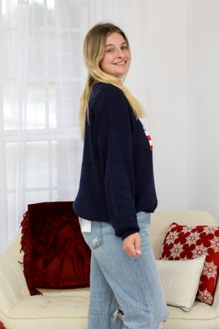 USA Flag Sweater in Navy Doorbuster
