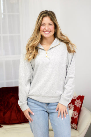 Doorbuster Fleece Sweatshirt in Heather Gray