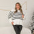 Against All Odds Black & White Striped Sweater