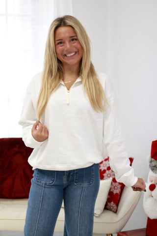 Doorbuster Fleece Sweatshirt in Off White