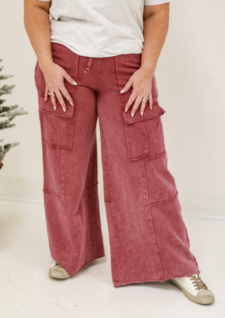 Crazy for You Wide Leg Pants in Cherry Blossom