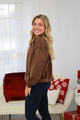 Everyday Scuba Pullover Doorbuster in Chocolate Brown