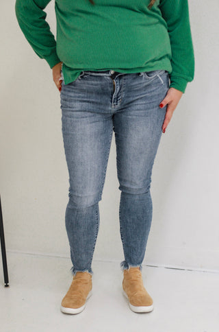 My Place is Here Mid Rise Judy Blue Skinny Jeans