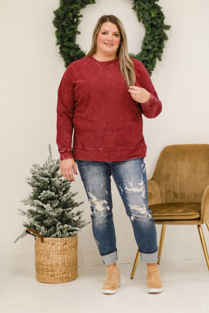 Best of the Best Corded Burgundy Pullover