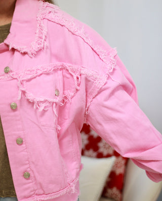 Doorbuster Denim Jacket in Pink