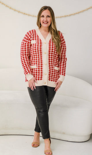 City of Love Houndstooth Cardigan