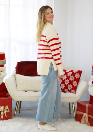 Santa Claus Lane Striped Sweater