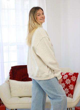 Merry Mock Neck Pullover in Heather Grey