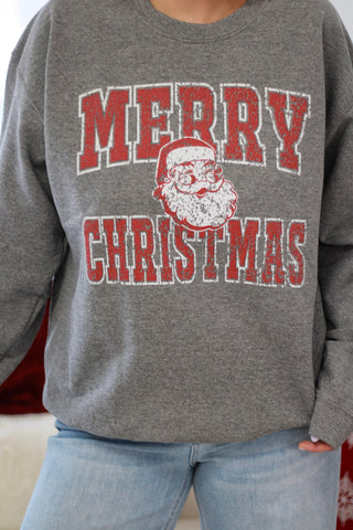 Retro H Gray Merry Christmas