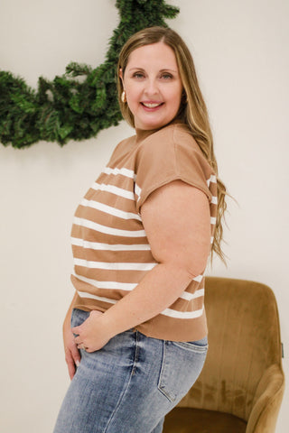 Call Me Classic in Mocha/White Stripe