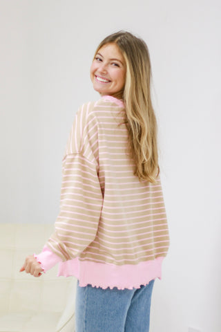 Poised in Pink Pullover by Peach Love California