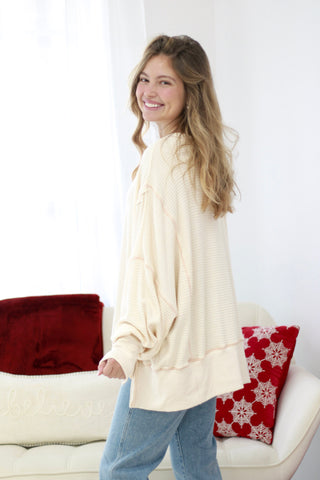 Morning Snow Ivory Waffle Knit Pullover