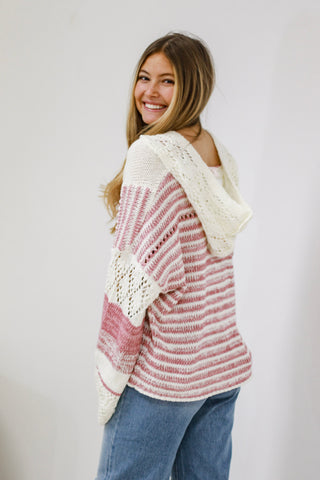 Gonna Love You Always Colorblock Hooded Sweater in Pink