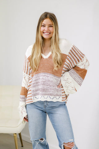 Gonna Love You Always Colorblock Hooded Sweater in Camel
