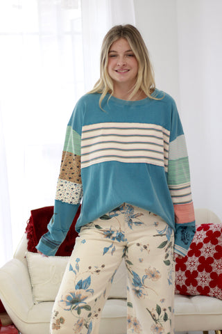 Lifetime of Love Mineral Wash Top in Teal