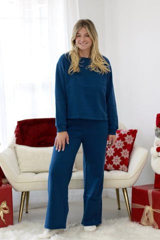Staying Cozy Navy Blue Set