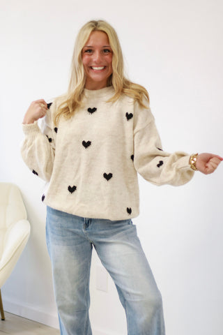 Hearts on Fire Sweater-Black