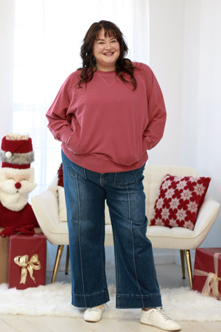 Call Me Cute Everyday Pullover in Ruby