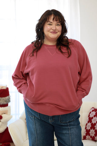 Call Me Cute Everyday Pullover in Ruby