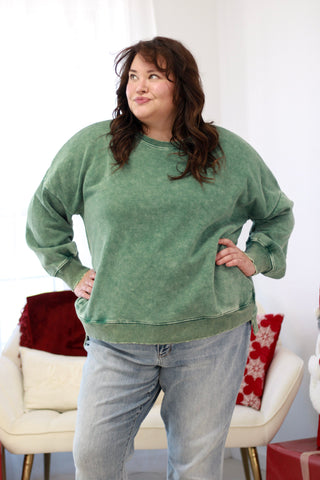 Getting in the Spirit Pullover in Dark Green