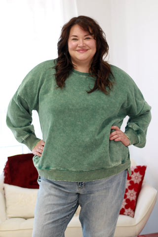 Getting in the Spirit Pullover in Dark Green