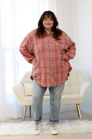 Pumpkin Patch Favorite Plaid Button Up