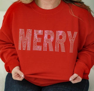 Red Merry Spangle Sweatshirt