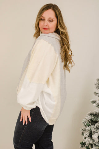 Winter Magic Cream Contrast Pullover