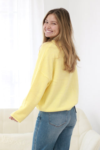 Walking on Sunshine Sweater in Butter Yellow