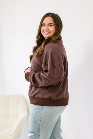 Let's Just Stay Luxe Half-Zip Top