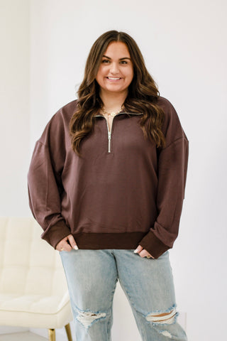 Let's Just Stay Luxe Half-Zip Top