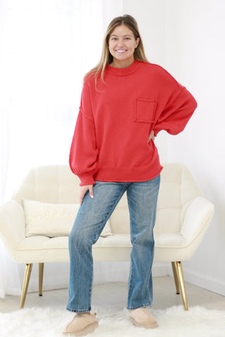 Key To Comfort Red Sweater