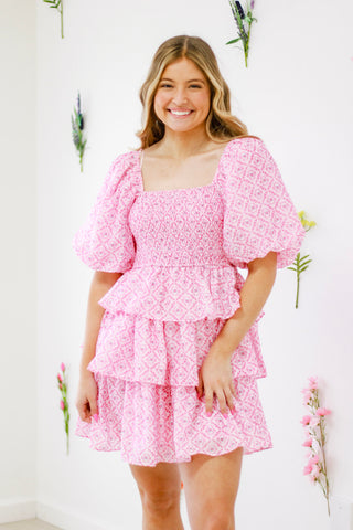 Delicate Flower Tiered Dress