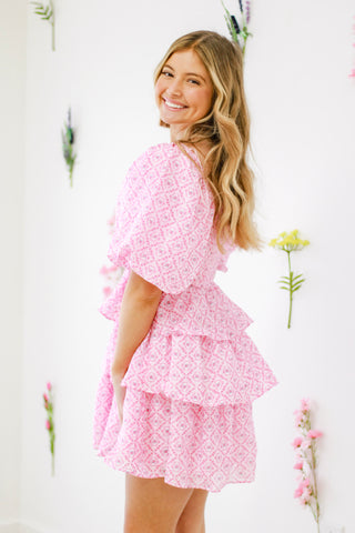 Delicate Flower Tiered Dress