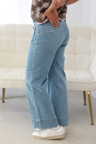 Casual Friday High Rise Crop Jeans by Risen Light Wash