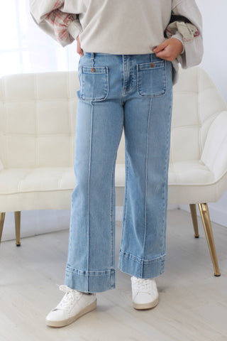 Casual Friday High Rise Crop Jeans by Risen Light Wash