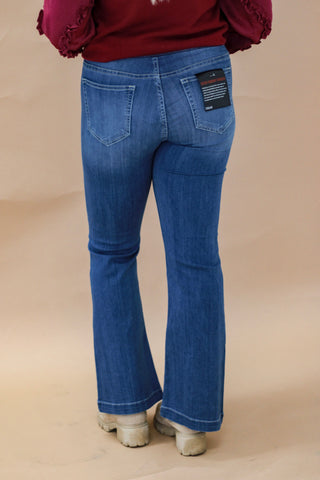 Found You Here Short Girl Flares in Medium Wash